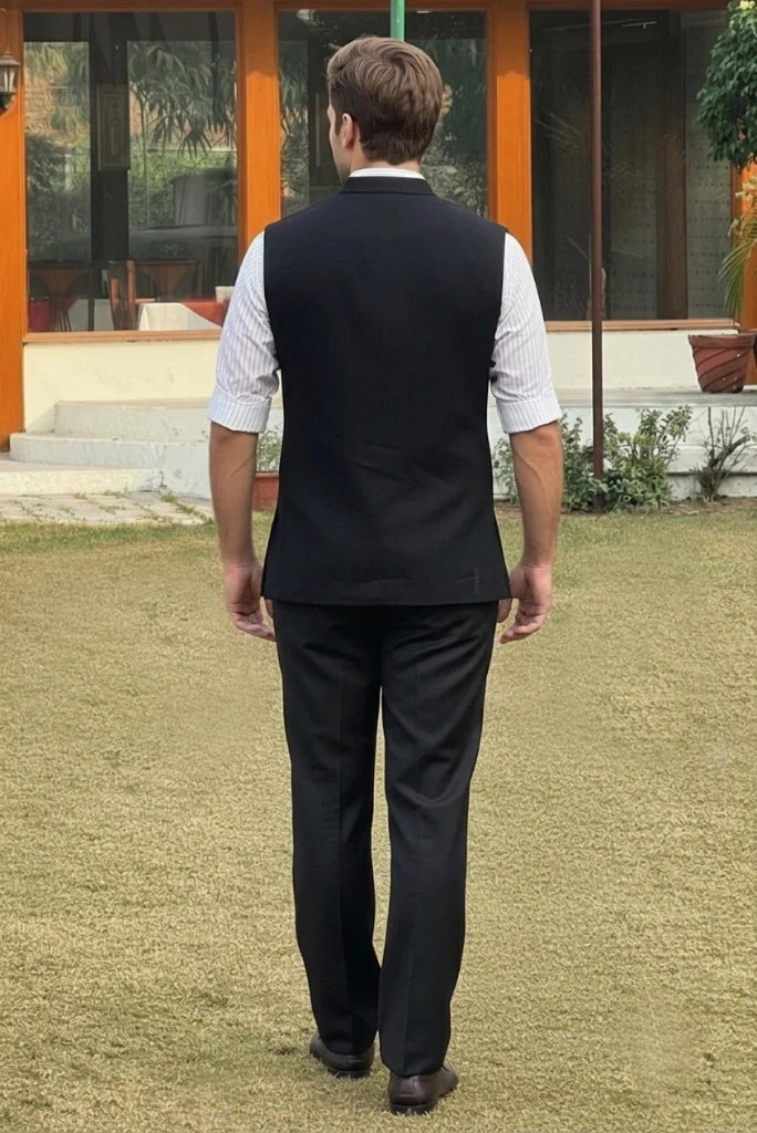 Traditional Style Black Hunter Jacket-Back