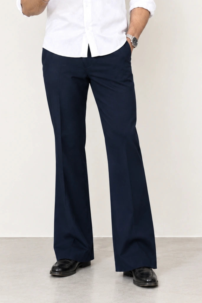 Bell Bottom Pant for Men – Regular Fit Flared Style (Half Front)