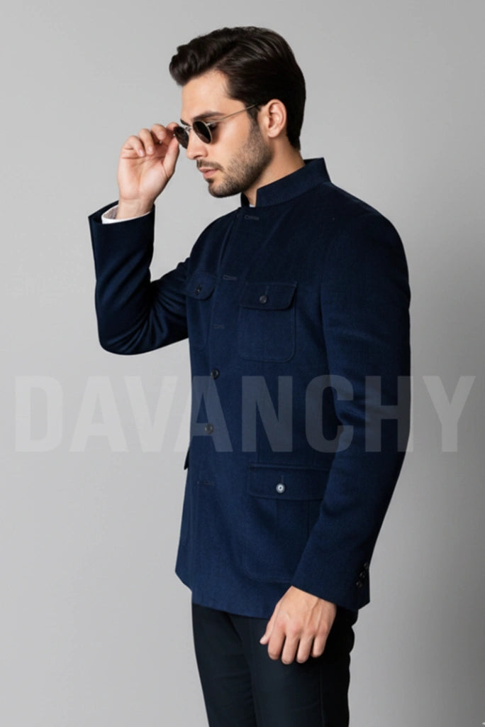 Elegant Velvet Party Wear Outfit for Men-Side