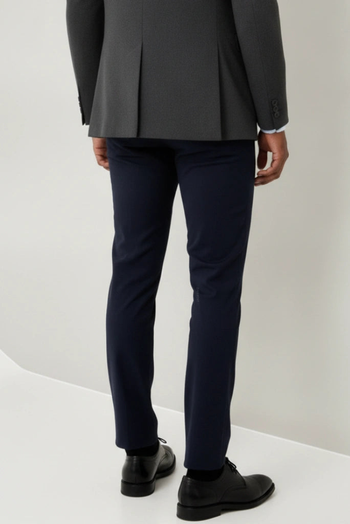 Elegant Navy Blue Dress Pant-Back