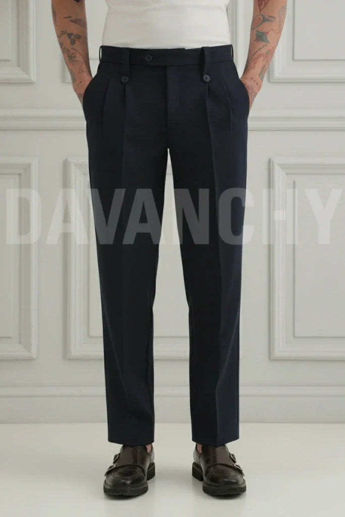 Men Pleated Trouser for Evening Gatherings Wear-Front