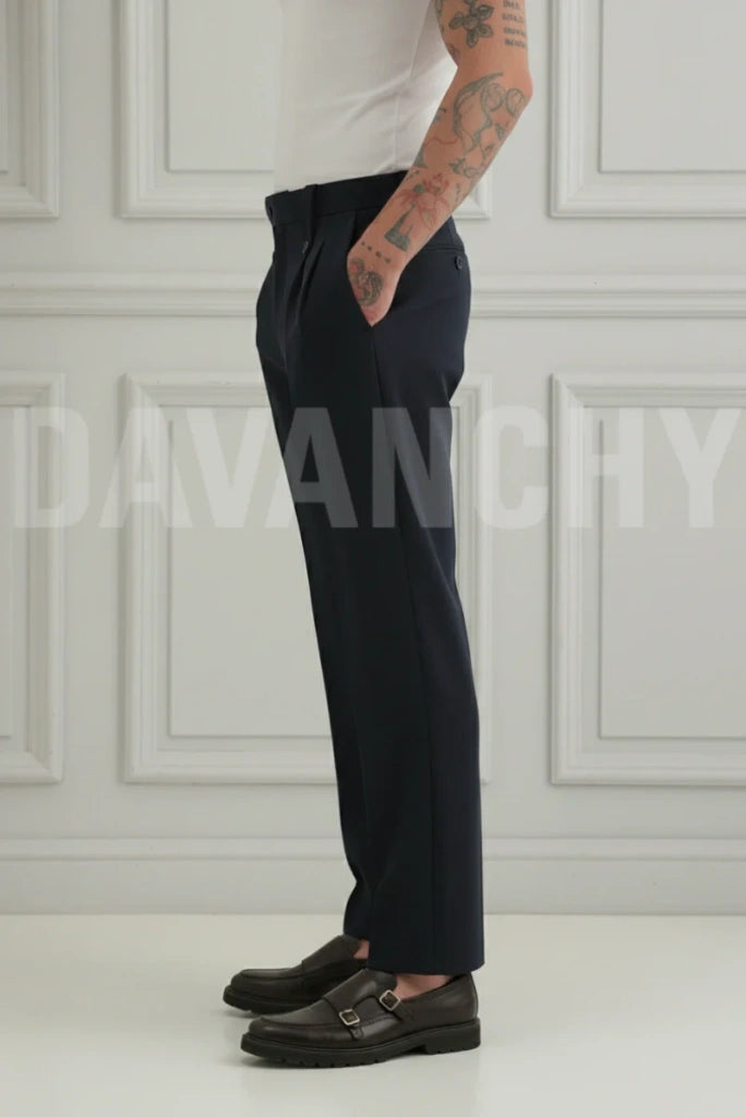 Men Classic Formal Pant Button Closure-Side