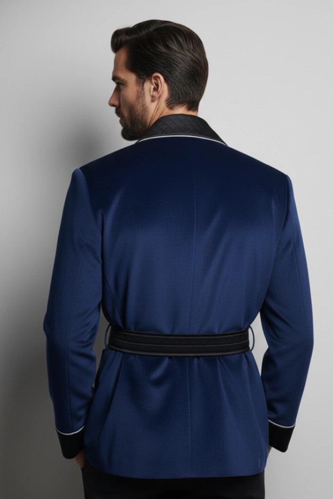 Elegant Navy Blue Evening Jacket-Back