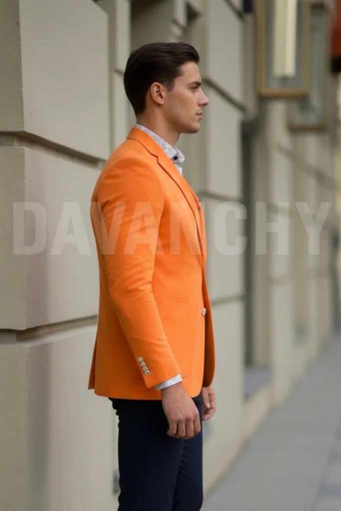 Premium orange blazer men-Side