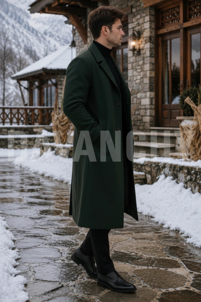 Premium Wool Overcoat for Travel, Outing Wear-Side
