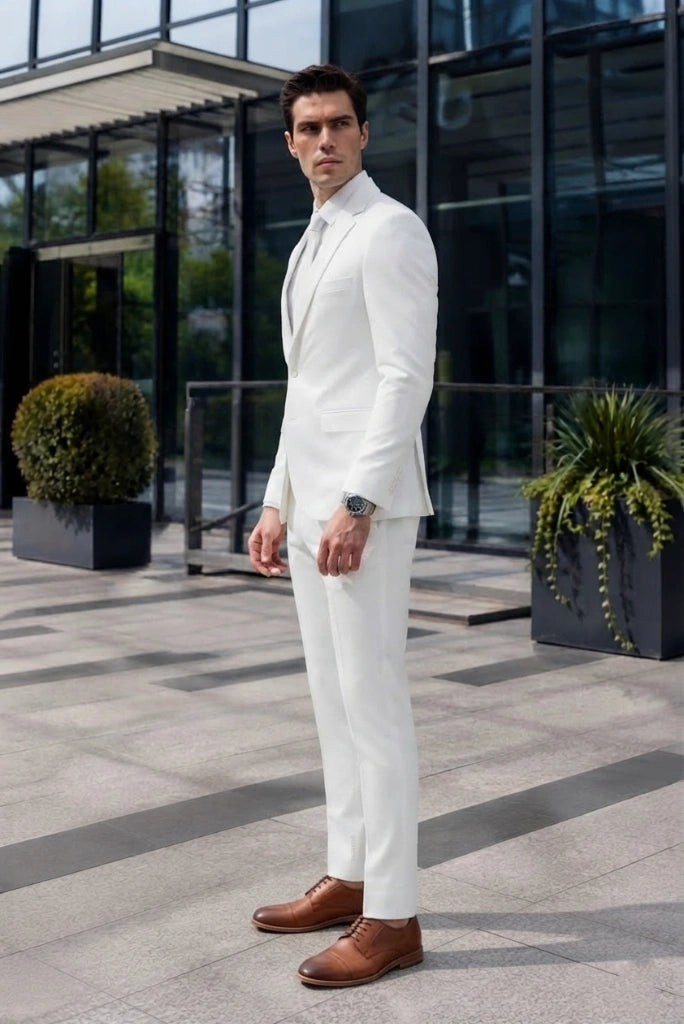 White Business Suit for Men-Side