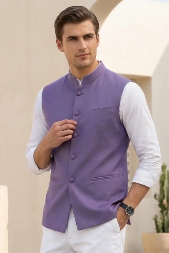 Men Ethnic Wear Jacket Close Front view
