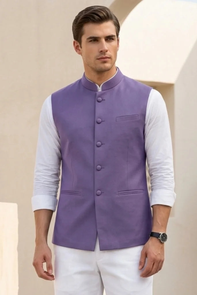 Men Purple Jacket Front