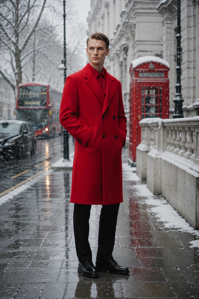 Men Tweed Overcoat-Front