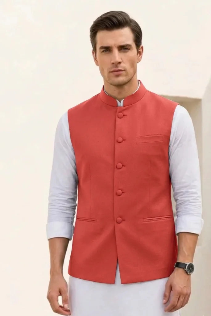 Men Pale Red Jacket Front