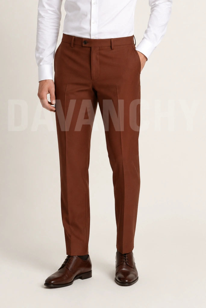 Men rust formal trouser-Front