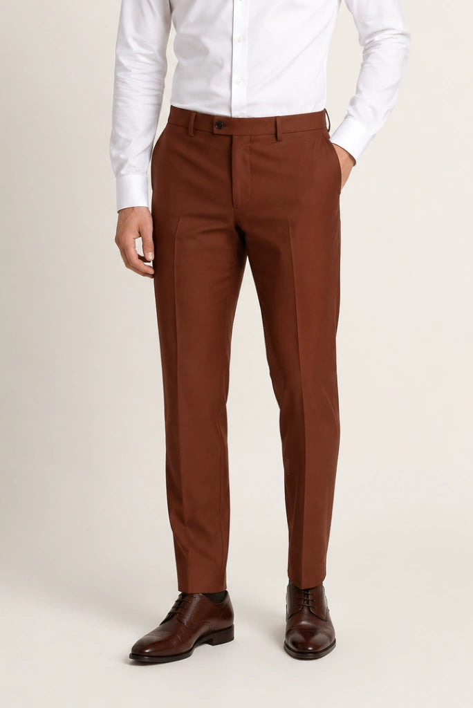 Men Premium Formal Rust Pant-Front