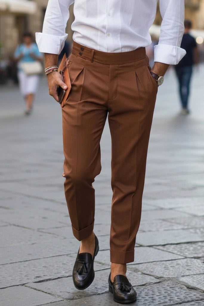 Men Premium Rust Gurkha Pant-Front