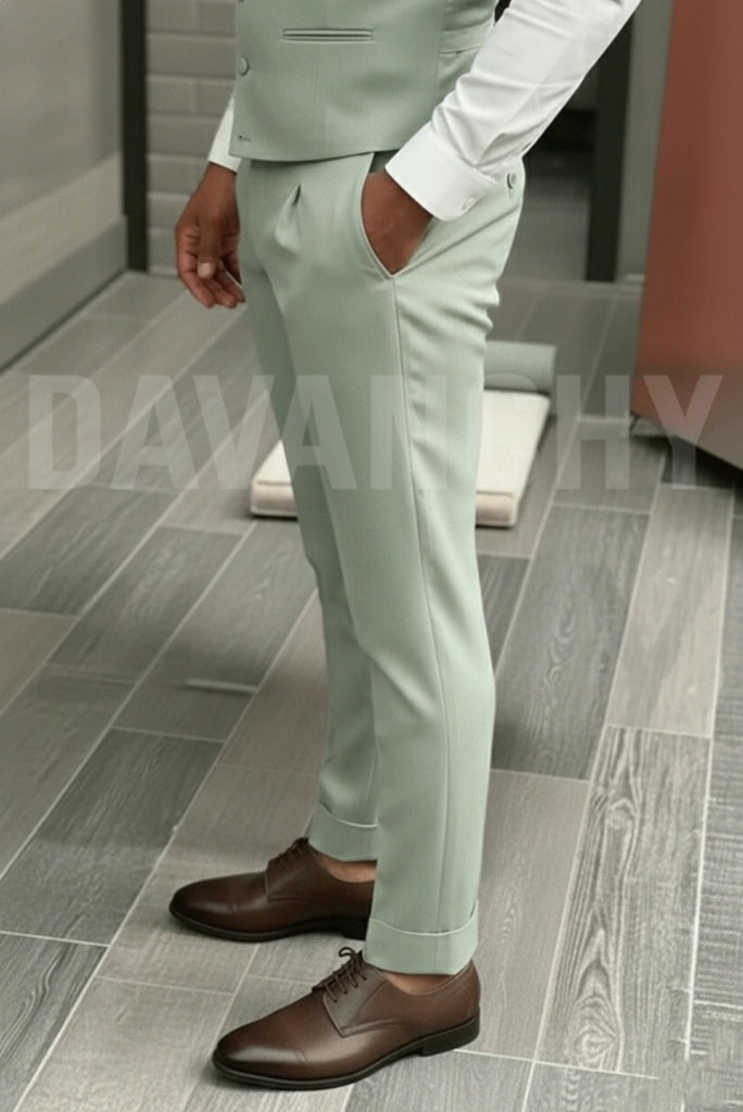Wedding and Events Wear Flat Front Pant-Side