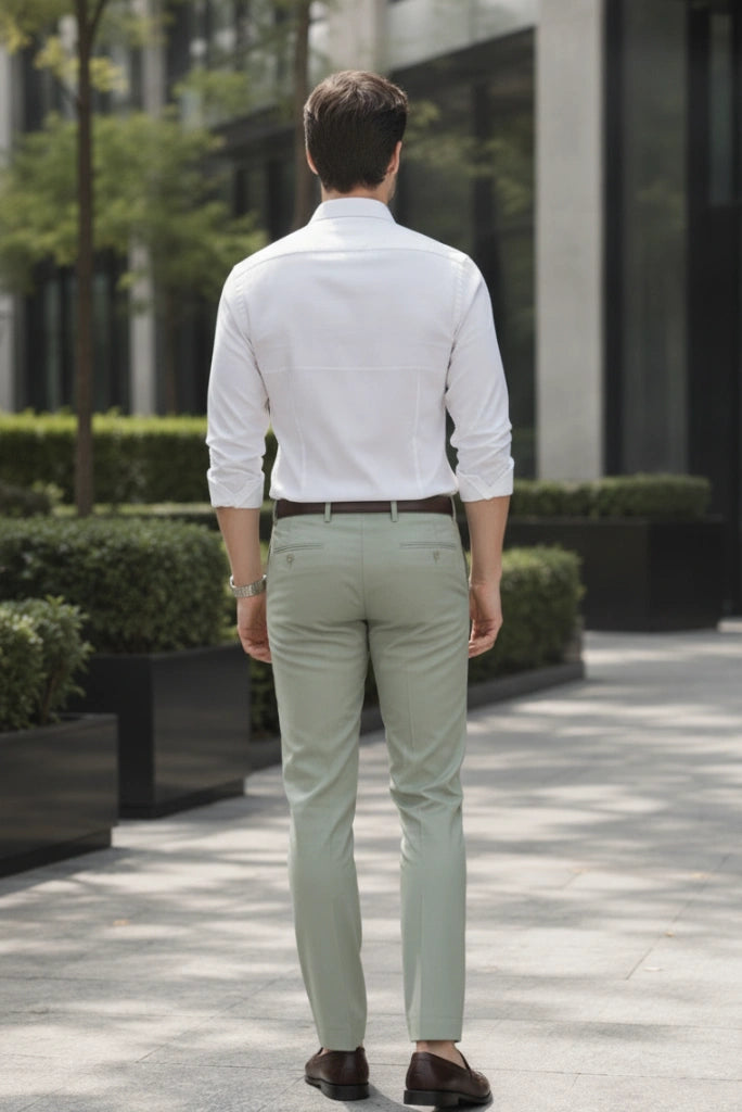 Men Ready-to-Wear Pant Sage Green-Back