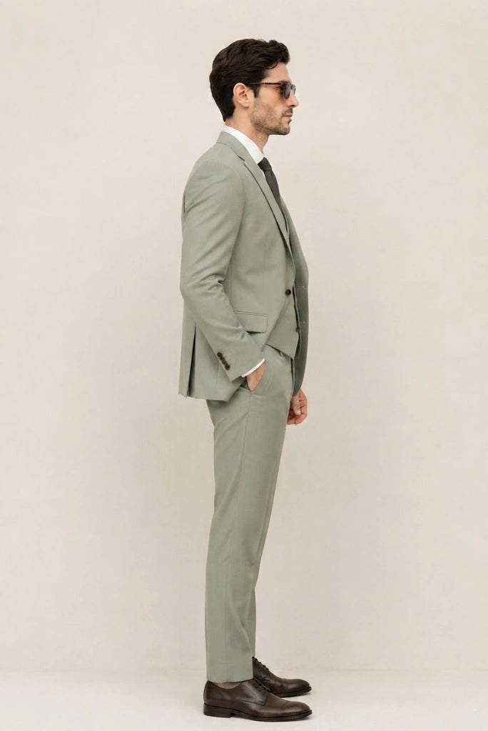 Men Premium Formal Wedding Three Suit-Side