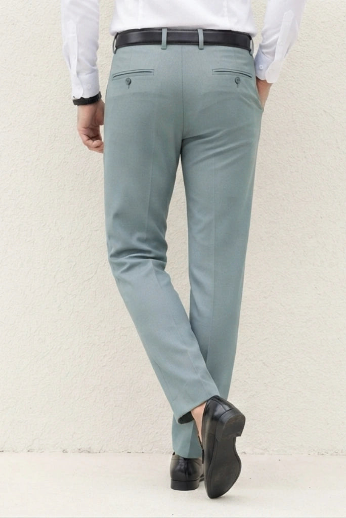 Sage Green Formal Pant for Men – Back