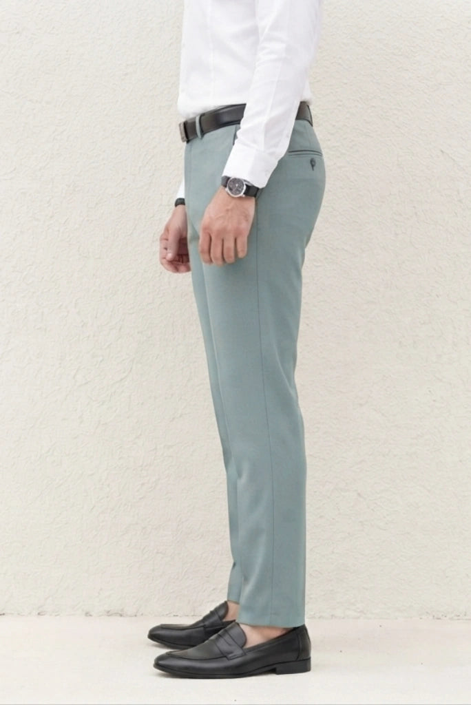 Men Sage Green Trouser – Classic Formal Pant Side