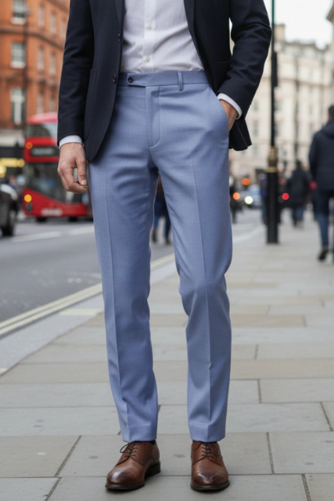 Men Blue Formal Trouser for Business Mens-Front
