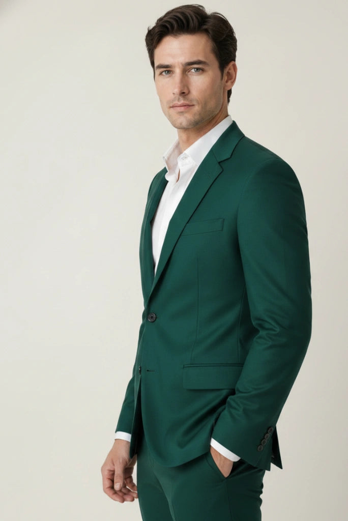 Teal Green Office Wear Blazer-Side