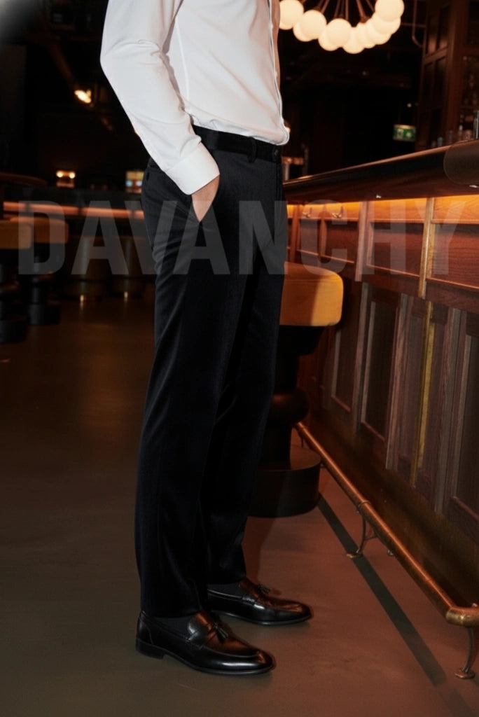 Men Dinner and Party Wear Velvet Dress Pant-Side