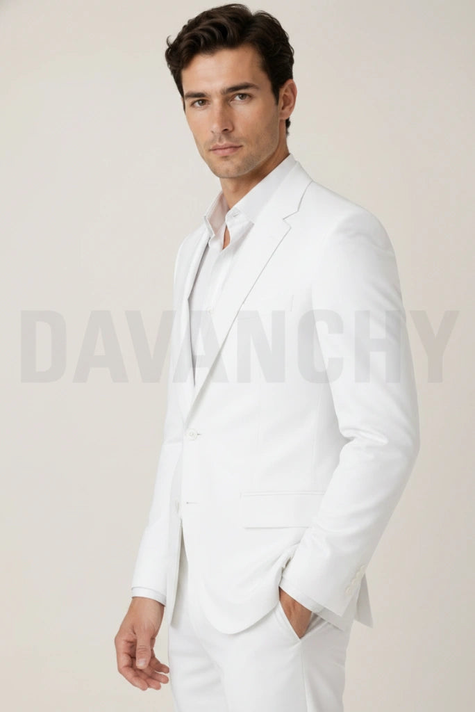 White Party Wear Blazer-Side