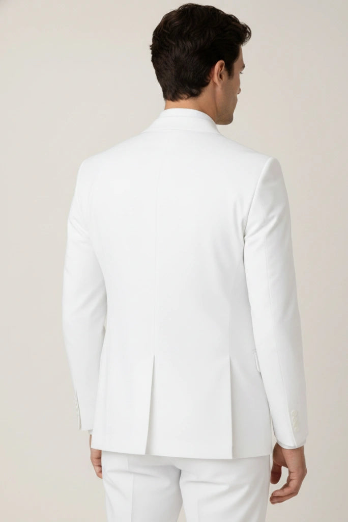 Premium White Formal Blazer for Men-Back