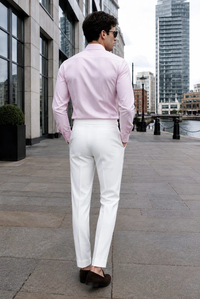 Side Adjustable White Gurkha Pant-Back