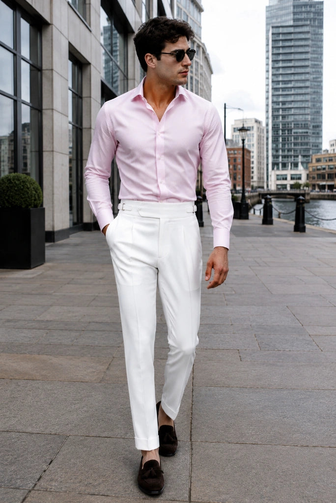 White Gurkha Pants for Men-Front