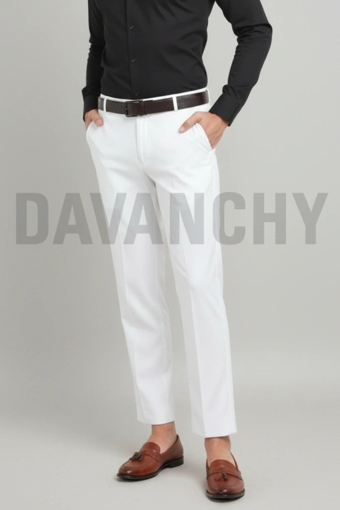 Men Premium White Formal Pant-Front