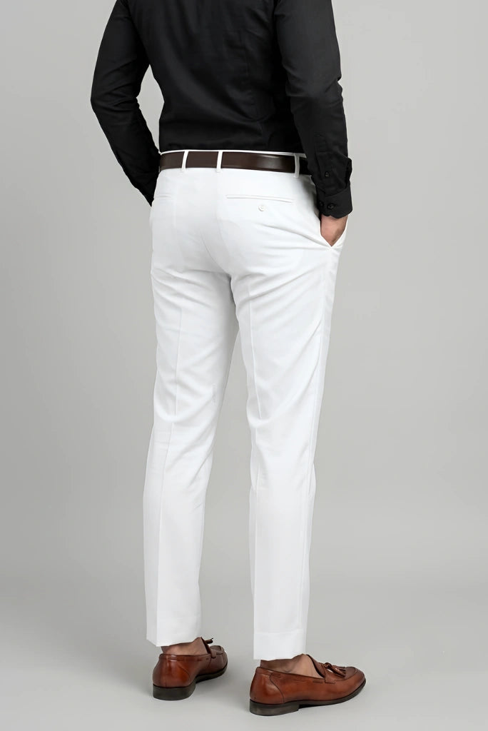 Elegant White Formal Trouser Men-Back