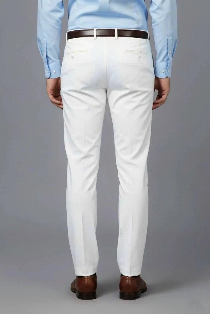Premium White Formal Trouser Comfortable and Durable-Back