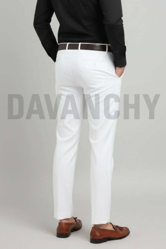 Men Formal Pant Classic White-Back