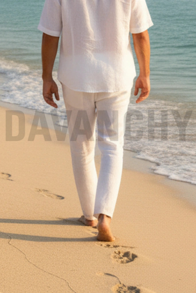 Summer linen trousers mens-Back
