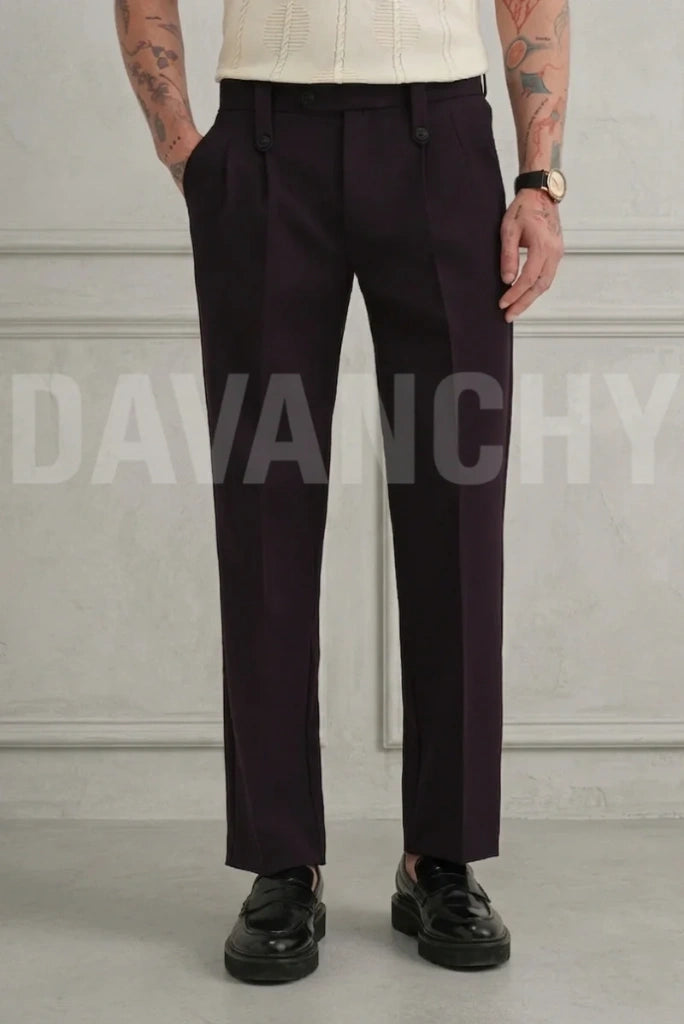 Men Premium Formal Button Tab Pant-Front
