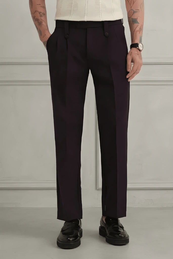 Men Front Pleated Formal Trouser-Front