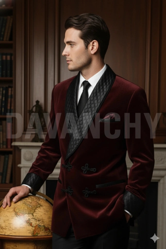 Premium Velvet Wedding Jacket Men-Side