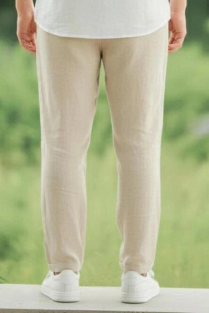 Men Beige Summer Trouser-Back