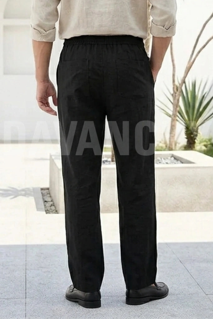 Black Casual Pant for Men-Back