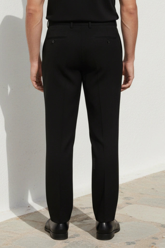 Men Black Party Wear Trouser-Back