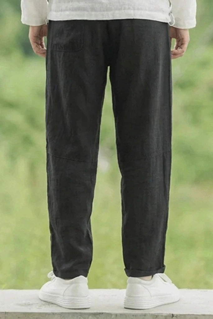 Black Summer Trouser for Men-Back