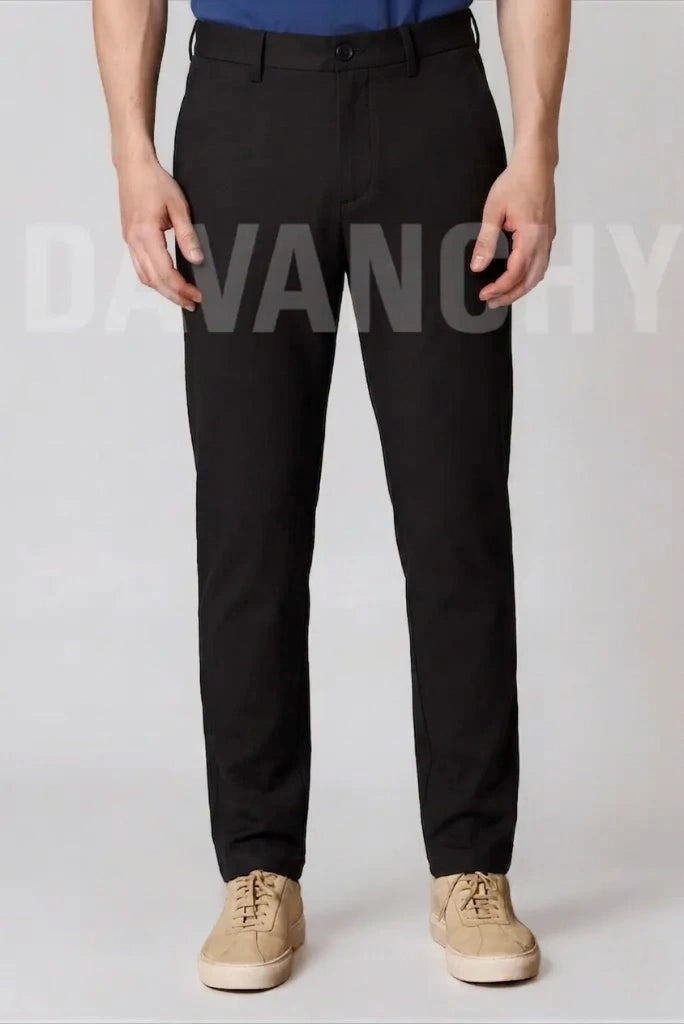 Men Black Formal Stylish Pant-Front