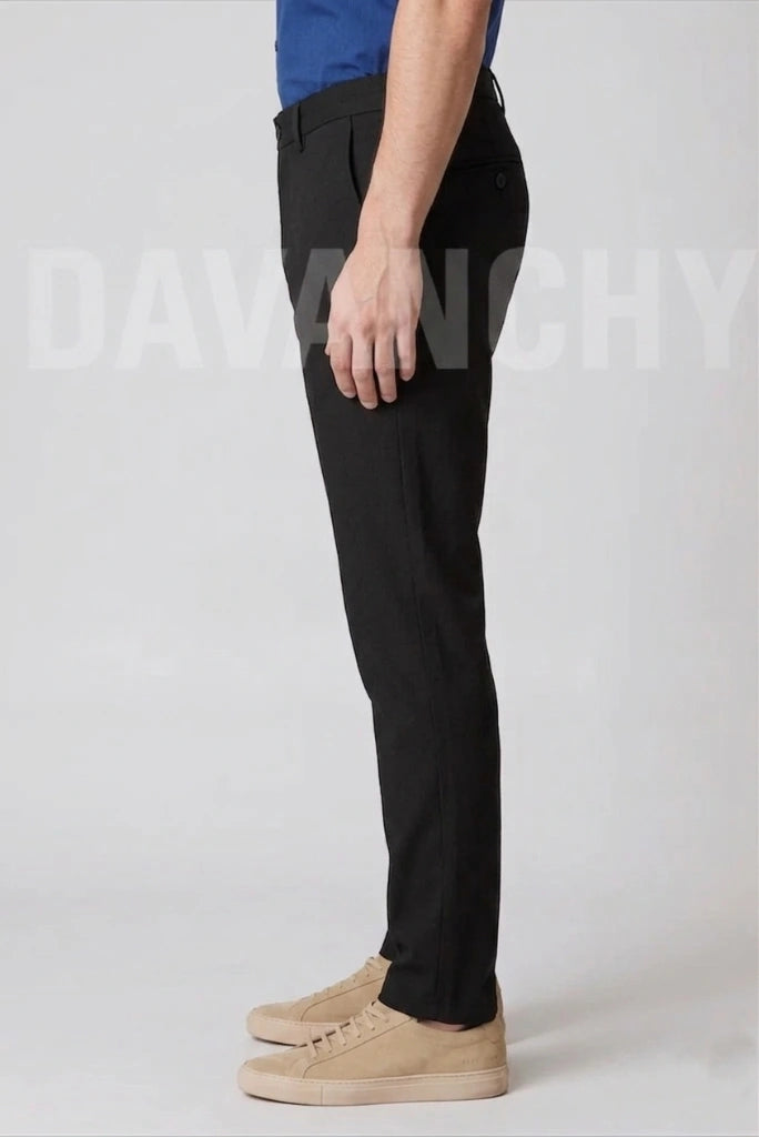 Black Stylish Office Wear Pant-Side