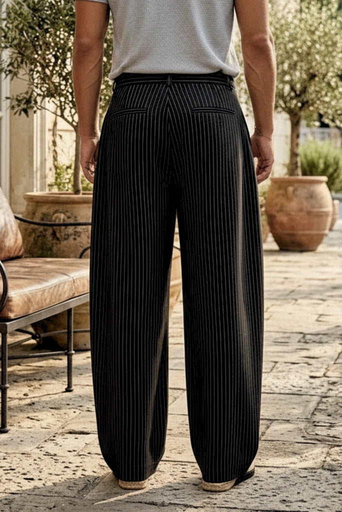 Men Black Party Wear Trouser-Back