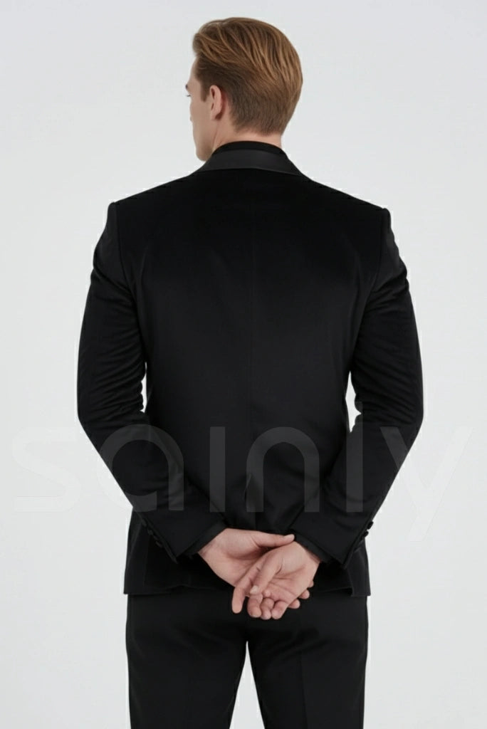 Classic velvet two piece blazer for men’s cocktail nights-back