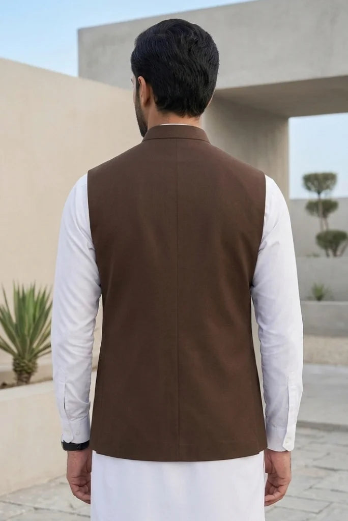 Brown Stylish Modi Jacket for Men – Back  