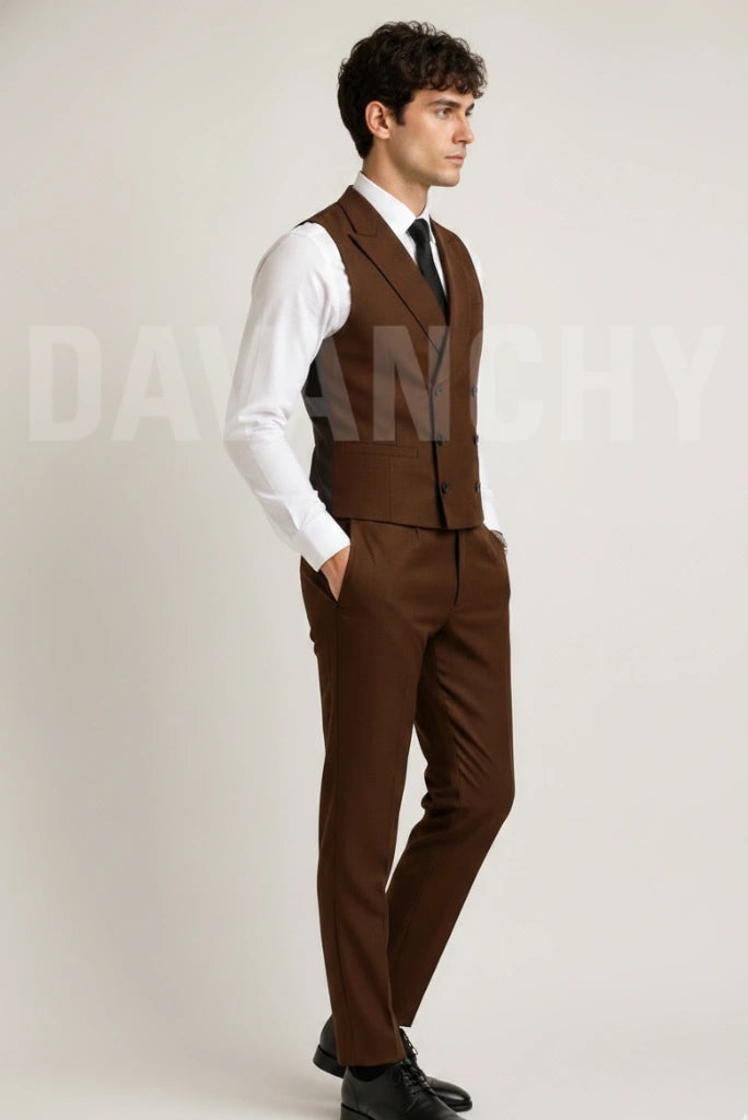 Brown Formal Wear Set for Men-Side