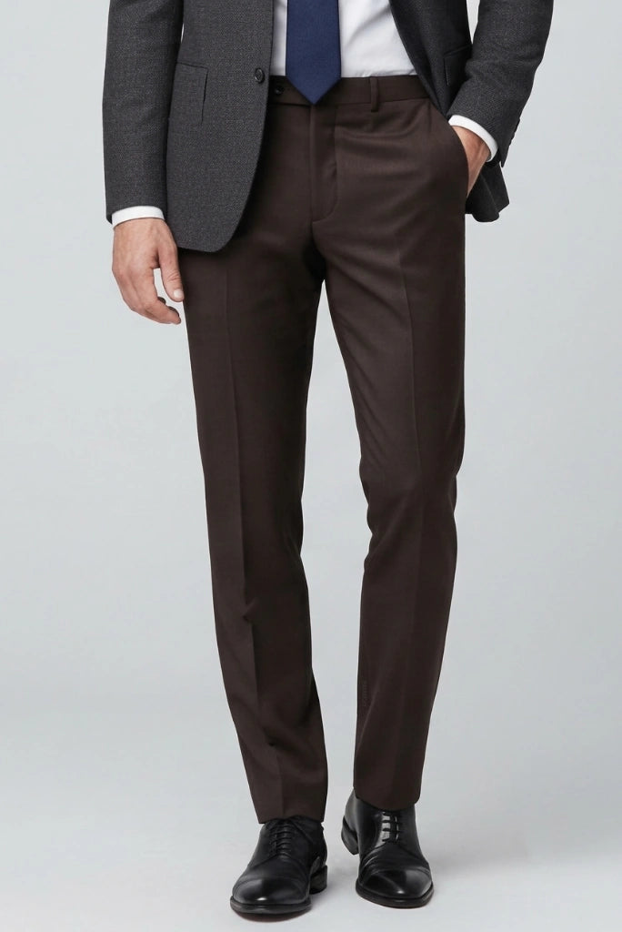 Men Premium Coffee Brown Trouser-Front