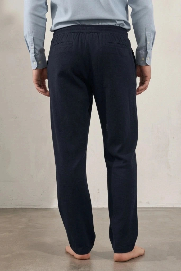 Navy Blue Cotton Pants-Back