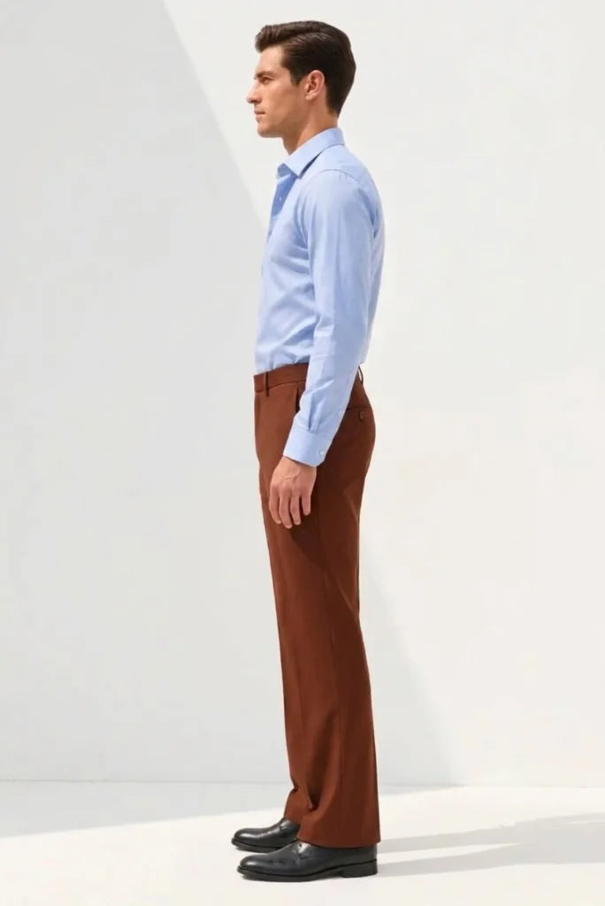 Rust Bootcut Flared Trouser for Men Side